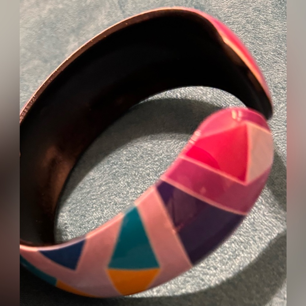 Colorful Geometric Cuff Bangle Set - Picture 11 of 14
